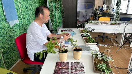 讃岐一ノ宮神社　田村神社の氏子青年部長の川西さんが　神田藍、御朱印帳、スタンプラリーを視察に見えて　東京楠堂さんとダンクソフトの藍を苗と種で持ち帰り神社に植えてもらう予定です。

7月から神社本庁で徳島忌部神社の方が青年部？のトップになり彼がサポートとして月一回来京されるので、継続してこのプロジェクトにも参加してもらおうと思います。